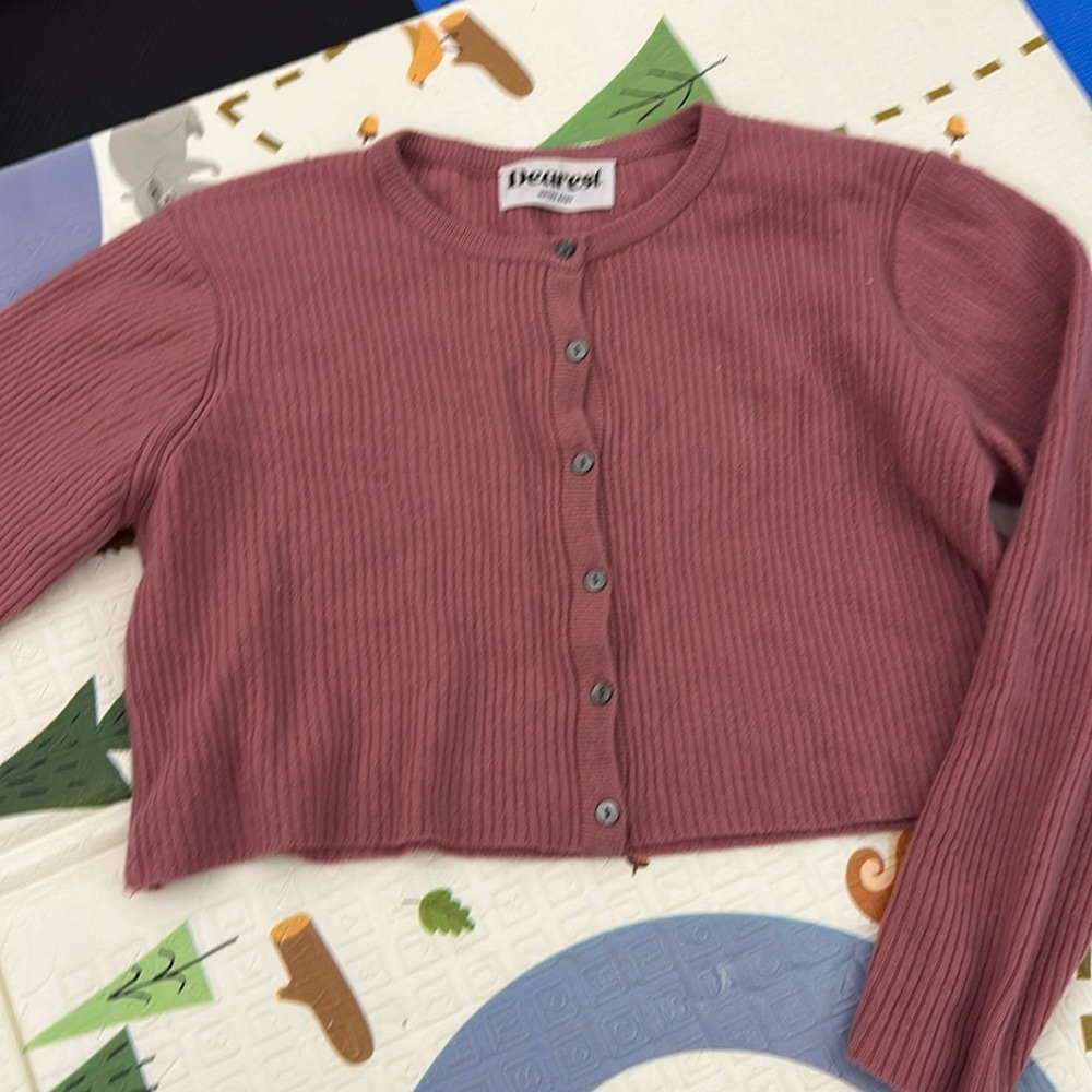 Cropped knit cardigan